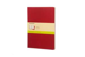 Moleskine Plain Cahier Xl - Red Cover (3 Set)