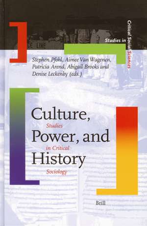 Culture, Power, and History: Studies in Critical Sociology de Abigail Brooks