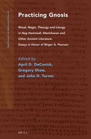 Practicing Gnosis: Ritual, Magic, Theurgy and Liturgy in Nag Hammadi, Manichaean and Other Ancient Literature. Essays in Honor of Birger A. Pearson de April DeConick