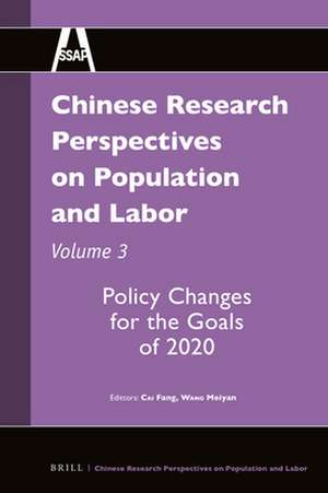 Chinese Research Perspectives on Population and Labor, Volume 3: Policy Changes for the Goals of 2020 de Fang Cai