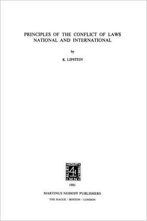 Principles of the Conflict of Laws:National and International de Kurt Lipstein