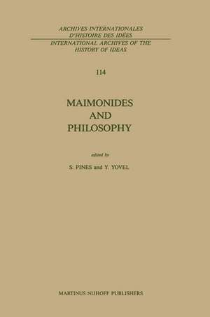 Maimonides and Philosophy de S. Pines