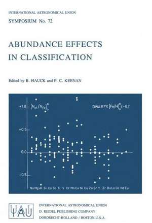 Abundance Effects in Classification: Dedicated to W.W. Morgan de B. Hauck