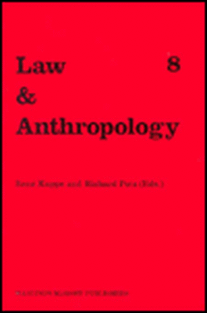 International Yearbook for Legal Anthropology, Volume 8 de René Kuppe