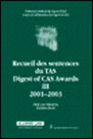 Digest of Cas Awards III, 2001-2003 de Reeb