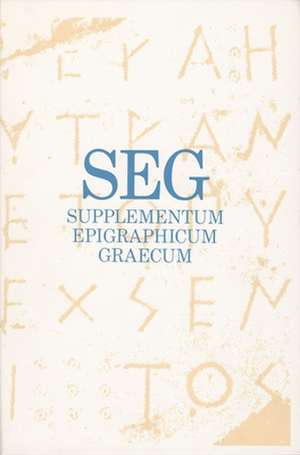 Supplementum Epigraphicum Graecum, Volume XXXIX (1989) de H. W. Pleket