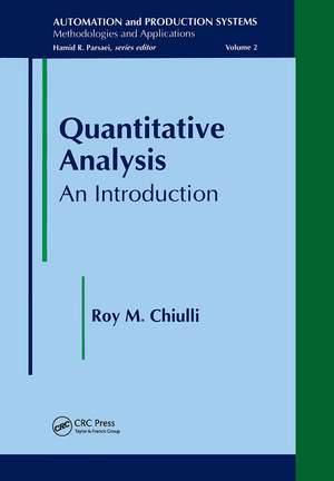 Quantitative Analysis: An Introduction de Roy M Chiulli