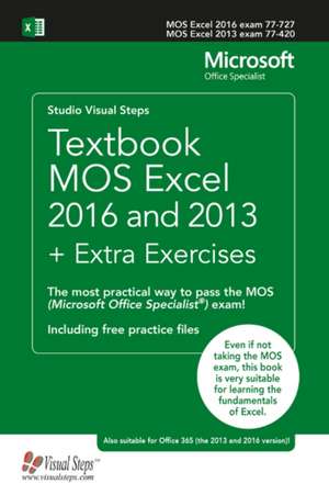 Textbook Mos Excel 2016 and 2013 + Extra Exercises de Studio Visual Steps