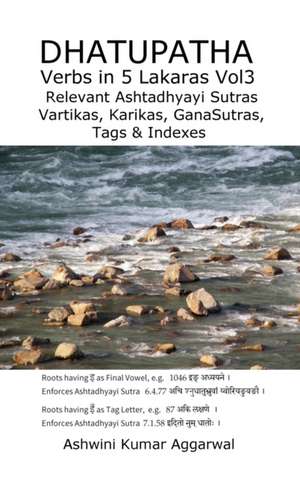 Dhatupatha Verbs in 5 Lakaras Vol3 de Ashwini Kumar Aggarwal