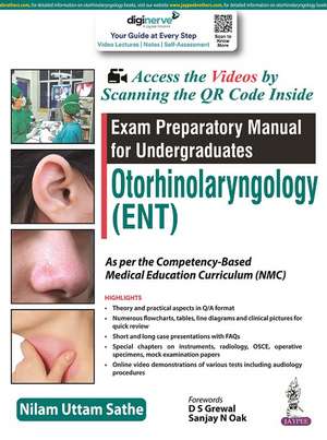 Exam Preparatory Manual for Undergraduates: Otorhinolaryngology (ENT) de Nilam Uttam Sathe