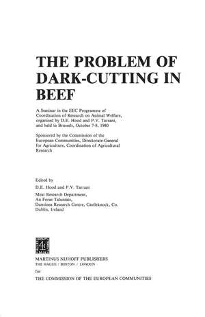 The Problem of Dark-Cutting in Beef de D. E. Hood