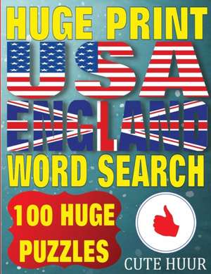 Huge Print USA & England Word Search de Cute Huur