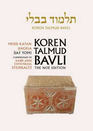 Koren Talmud Bavli No, Vol.13: Mo'ed Katan/Hagiga, Hebrew/English, Daf Yomi Size B & W Edition de Adin Steinsaltz