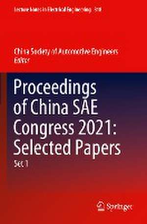 Proceedings of China SAE Congress 2021: Selected Papers de China Society of Automotive Engineers