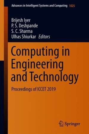 Computing in Engineering and Technology: Proceedings of ICCET 2019 de Brijesh Iyer