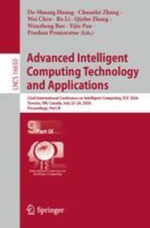 Advanced Intelligent Computing Technology and Applications de De-Shuang Huang