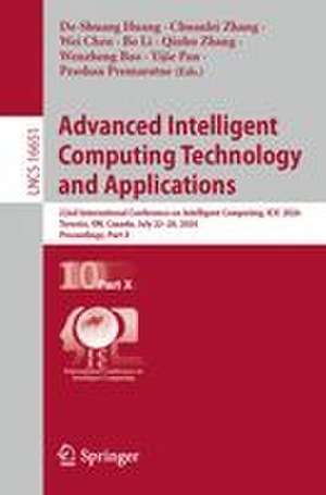 Advanced Intelligent Computing Technology and Applications de De-Shuang Huang