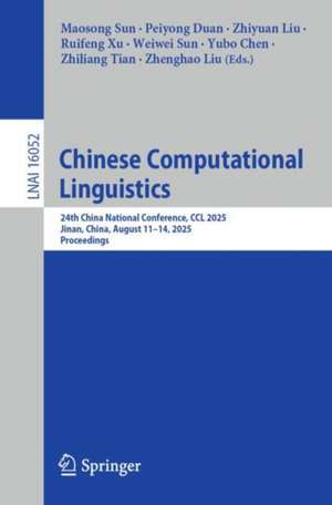 Chinese Computational Linguistics de Maosong Sun