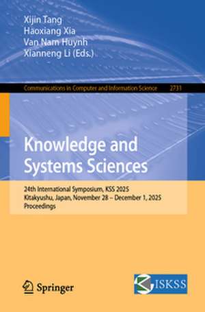 Knowledge and Systems Sciences de Xijin Tang