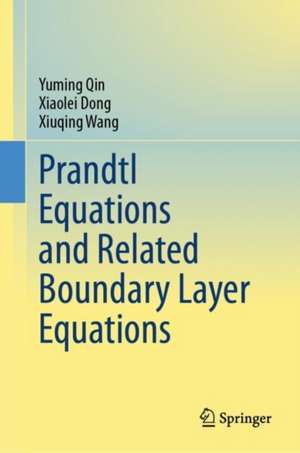 Prandtl Equations and Related Boundary Layer Equations de Yuming Qin