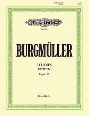 12 Études (Brilliant and Melodious Studies) Op. 105 for Piano de Johann Burgmüller