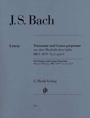 Triosonate und Canon perpetuus aus dem Musikalischen Opfer für Flöte, Violine und Continuo, BWV 1079 Nr. 8 und 9 de Johann Sebastian Bach