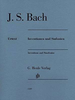 Inventionen und Sinfonien für Klavier zu zwei Händen. Urtextausgabe ohne Fingersatz de Johann Sebastian Bach