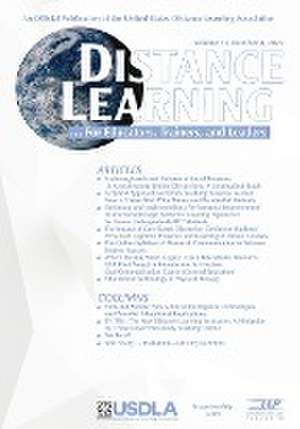 Distance Learning Vol 19 Issue 4 de Michael Simonson