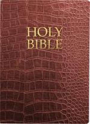 Kjver Holy Bible, Large Print, Walnut Alligator Bonded Leather, Thumb Index de Whitaker House