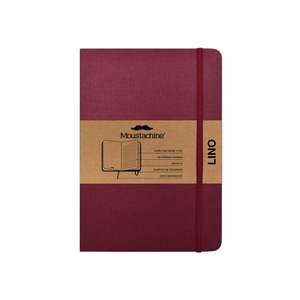 Moustachine Classic Linen Hardcover Burgundy Lined Medium de Moustachine