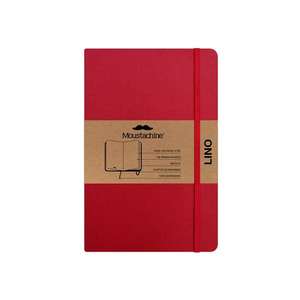 Moustachine Classic Linen Hardcover Classic Red Plain Pocket de Moustachine