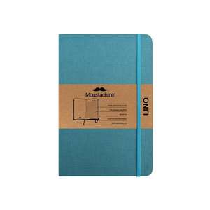 Moustachine Classic Linen Hardcover Ocean Water Blue Lined Pocket de Moustachine