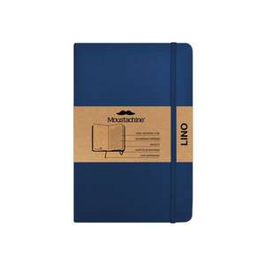 Moustachine Classic Linen Hardcover Dark Blue Lined Pocket de Moustachine