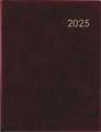 Zettler - Wochenbuch 2025 bordeaux, 21x26,5cm, Taschenplaner mit 128 Seiten im wattiertem Einband, Eckperforation und Fadensiegelung, Mondphasen, Wochenübersicht und internationales Kalendarium