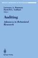 Auditing: Advances in Behavioral Research