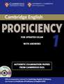 Cambridge English Proficiency 1 for Updated Exam Self-study Pack (Student's Book with Answers and Audio CDs (2)): Authentic Examination Papers from Cambridge ESOL