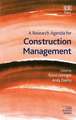 A Research Agenda for Construction Management