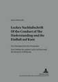 Lockes Nachlaschrift of the Conduct of the Understanding Und Ihr Einflu Auf Kant