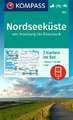 KOMPASS Wanderkarten-Set 723 Nordseeküste von Hamburg bis Dänemark (2 Karten) 1:50.000