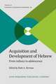 Acquisition and Development of Hebrew: From Infancy to Adolescence