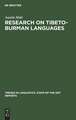 Research on Tibeto-Burman Languages