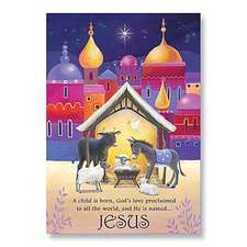 Animals at Manger Cards - 25 Cards / 26 Envelopes: Collectible Trading Cards