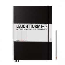 Agendă nedatată Leuchtturm Master Classic (A4+): Negru, 233 pagini liniate