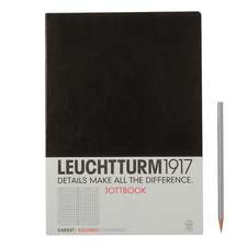 Agendă nedatată Leuchtturm Jottbook: Negru, A4, pagini cu pătrățele