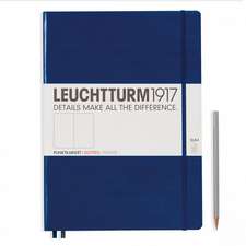 Agendă nedatată Leuchtturm Master Slim (A4+): Navy, 121 pagini punctate