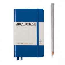 Agendă nedatată Leuchtturm Pocket (A6): Albastru royal, pagini punctate