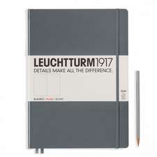 Agendă nedatată Leuchtturm Master Slim (A4+): Antracit, 121 pagini albe