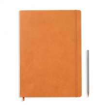 Agendă nedatate Leuchtturm din piele naturală (rigid cover, in a gift box): Cognac, Master, pagini liniate