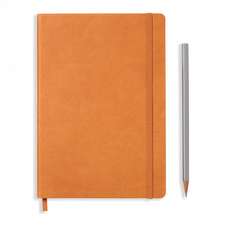 Agendă nedatate Leuchtturm din piele naturală (rigid cover, in a gift box): Cognac, Medium, pagini liniate