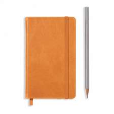 Agendă nedatate Leuchtturm din piele naturală (rigid cover, in a gift box): Cognac, Pocket, pagini cu pătrățele